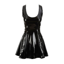 Lade das Bild in den Galerie-Viewer, Damen Lack Kleid S - XXL schwarz mit ausgestelltem Rockteil &quot;Sonja&quot;
