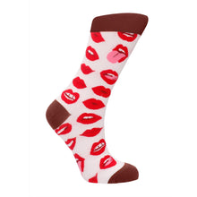 Lade das Bild in den Galerie-Viewer, Lustige Socken 36 - 46 mit rotem Kussmund unisex Strümpfe
