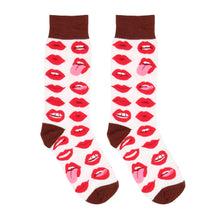 Lade das Bild in den Galerie-Viewer, Lustige Socken 36 - 46 mit rotem Kussmund unisex Strümpfe
