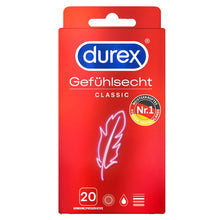 Lade das Bild in den Galerie-Viewer, 20er Durex Gefühlsecht Classic Kondome, hauchdünn
