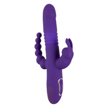 Lade das Bild in den Galerie-Viewer, Triple Vibrator mit Stoßfunktion und Klitoris- und Analvibrator - 26cm

