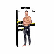 Lade das Bild in den Galerie-Viewer, Herren Lackhose Skinny Fit Schwarz Clubwear "Abalo"