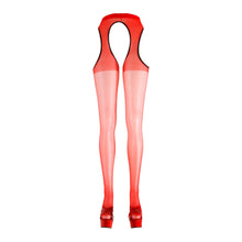 Lade das Bild in den Galerie-Viewer, Sex-Strumpfhose ouvert S-XL mit seitlichen Cut-Outs Rot &quot;Lilo&quot;
