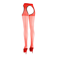 Lade das Bild in den Galerie-Viewer, Sex-Strumpfhose ouvert S-XL mit seitlichen Cut-Outs Rot &quot;Lilo&quot;
