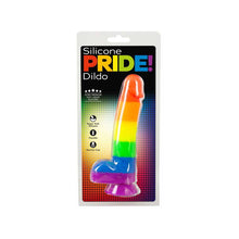 Lade das Bild in den Galerie-Viewer, Bunter Silikon Natur-Dildo in Regenbogenfarben - 21cm
