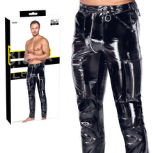 Lade das Bild in den Galerie-Viewer, Herren Lackhose Skinny Fit Schwarz Clubwear "Abalo"