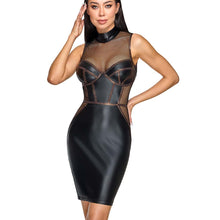 Lade das Bild in den Galerie-Viewer, Damen Partykleid Bodycon Schwarz mit Netz "Darya"