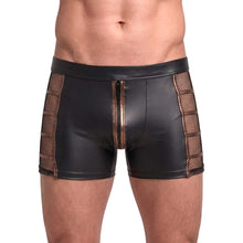 Lade das Bild in den Galerie-Viewer, Herren Boxershorts Wetlook mit Netz Schwarz, M-2XL "Enzo"