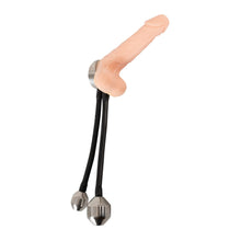 Lade das Bild in den Galerie-Viewer, Metall Penisring mit 2 Plug-Gewichten 840 gramm