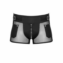 Lade das Bild in den Galerie-Viewer, Herren Pants Wetlook Schwarz mit Reißverschluss "Diego"