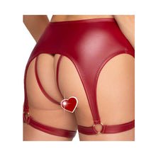 Lade das Bild in den Galerie-Viewer, BH Set Damen - Mattlook Bordeauxrot mit Strapsgürtel "Liona"