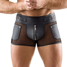 Lade das Bild in den Galerie-Viewer, Herren Pants Wetlook Schwarz mit Reißverschluss "Diego"