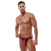 Herren Jock-String S-XXL mit roten Kontrast-Streifen 