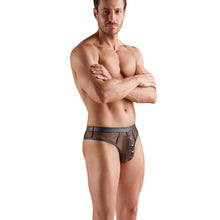 Lade das Bild in den Galerie-Viewer, Netz String Herren - Mesh Schwarz Wetlook Ringe M-3XL