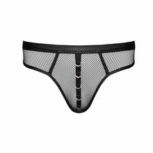 Lade das Bild in den Galerie-Viewer, Netz String Herren - Mesh Schwarz Wetlook Ringe M-3XL