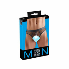 Lade das Bild in den Galerie-Viewer, Netz String Herren - Mesh Schwarz Wetlook Ringe M-3XL
