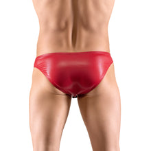 Lade das Bild in den Galerie-Viewer, Herren Slip M - XL im roten Glanzlook mit Schnürung &quot;Flash&quot;
