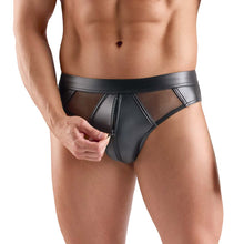 Lade das Bild in den Galerie-Viewer, Herren Wetlook Slip mit Netz und Zipper, M-3XL