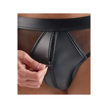 Lade das Bild in den Galerie-Viewer, Herren Wetlook Slip mit Netz und Zipper, M-3XL