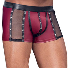 Lade das Bild in den Galerie-Viewer, Rote Mattlook Dessous Shorts für Herren mit Netz und Nieten "PR1