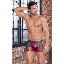 Lade das Bild in den Galerie-Viewer, Rote Mattlook Dessous Shorts für Herren mit Netz und Nieten "PR1