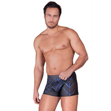 Lade das Bild in den Galerie-Viewer, Herren Mattlook Dessous Shorts schwarz blau mit Metallic Look "PB1