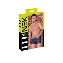 Lade das Bild in den Galerie-Viewer, Herren Mattlook Dessous Shorts schwarz blau mit Metallic Look "PB1