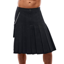 Lade das Bild in den Galerie-Viewer, Herren Rock Schwarz M-XXL mit Tasche im Kilt-Style &quot;Clemens&quot;

