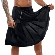 Lade das Bild in den Galerie-Viewer, Herren Rock Schwarz M-XXL mit Tasche im Kilt-Style &quot;Clemens&quot;
