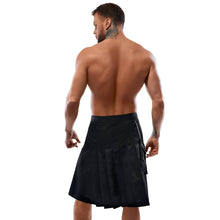 Lade das Bild in den Galerie-Viewer, Herren Rock Schwarz M-XXL mit Tasche im Kilt-Style &quot;Clemens&quot;
