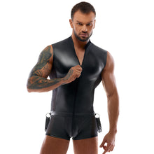 Lade das Bild in den Galerie-Viewer, Herren Overall M-XL ärmellos mit kurzem Bein + 2 Fesseln  &quot;Thiago&quot;
