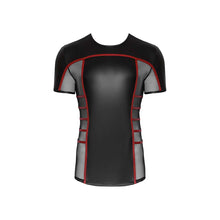 Lade das Bild in den Galerie-Viewer, Herren Shirt M-2XL schwarzer Mattlook mit Netz-Einsätzen &quot;Kyle&quot;

