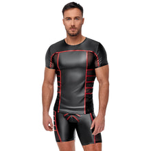 Lade das Bild in den Galerie-Viewer, Herren Shirt M-2XL schwarzer Mattlook mit Netz-Einsätzen &quot;Kyle&quot;
