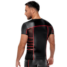 Lade das Bild in den Galerie-Viewer, Herren Shirt M-2XL schwarzer Mattlook mit Netz-Einsätzen &quot;Kyle&quot;

