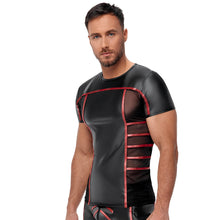 Lade das Bild in den Galerie-Viewer, Herren Shirt M-2XL schwarzer Mattlook mit Netz-Einsätzen &quot;Kyle&quot;
