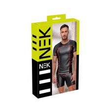 Lade das Bild in den Galerie-Viewer, Herren Shirt M-2XL schwarzer Mattlook mit Netz-Einsätzen &quot;Kyle&quot;
