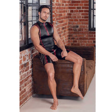 Lade das Bild in den Galerie-Viewer, Ärmelloses Mattlook Herren Dessous Shirt mit Netz und Zipper "SW1