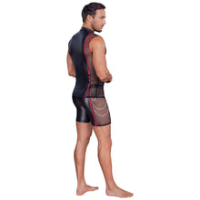 Lade das Bild in den Galerie-Viewer, Ärmelloses Mattlook Herren Dessous Shirt mit Netz und Zipper "SW1
