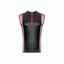 Lade das Bild in den Galerie-Viewer, Ärmelloses Mattlook Herren Dessous Shirt mit Netz und Zipper "SW1