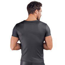 Lade das Bild in den Galerie-Viewer, Herren Dessous Shirt Mattlook schwarz mit sportlichem Design "Smith