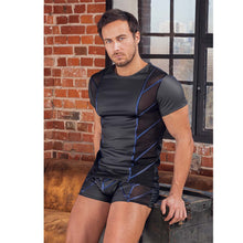 Lade das Bild in den Galerie-Viewer, Herren Dessous Shirt Mattlook schwarz mit sportlichem Design "Smith