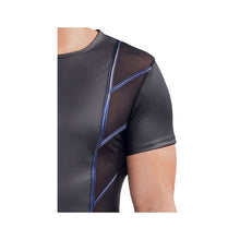 Lade das Bild in den Galerie-Viewer, Herren Dessous Shirt Mattlook schwarz mit sportlichem Design "Smith