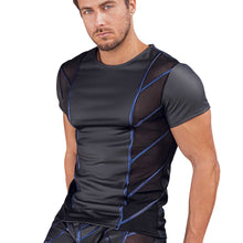 Lade das Bild in den Galerie-Viewer, Herren Dessous Shirt Mattlook schwarz mit sportlichem Design "Smith
