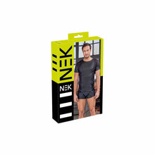 Lade das Bild in den Galerie-Viewer, Herren Dessous Shirt Mattlook schwarz mit sportlichem Design "Smith