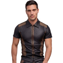 Lade das Bild in den Galerie-Viewer, Herren Wetlook Shirt mit Netz und Reißverschluss, M-2XL "Samuel"