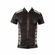 Lade das Bild in den Galerie-Viewer, Herren Wetlook Shirt mit Netz und Reißverschluss, M-2XL "Samuel"