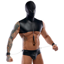 Lade das Bild in den Galerie-Viewer, Kapuzen-Shirt mit String M-XXL Bondage Leine + 2 Fesseln &quot;Jey&quot;
