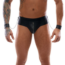 Lade das Bild in den Galerie-Viewer, Kapuzen-Shirt mit String M-XXL Bondage Leine + 2 Fesseln &quot;Jey&quot;
