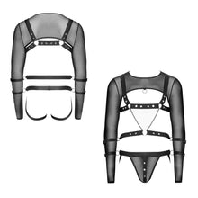 Lade das Bild in den Galerie-Viewer, Herren Bondage Set M-2XL Crop-Top, Harness + Fesseln &quot;Sven&quot;
