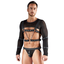 Lade das Bild in den Galerie-Viewer, Herren Bondage Set M-2XL Crop-Top, Harness + Fesseln &quot;Sven&quot;
